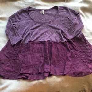 Free People flowy 3/4 sleeve shirt